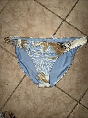 Aerie Swim floral blue gold